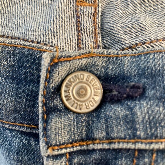 7 For All Mankind Jeans Lightly Distressed Denim Bootcut Mid-Rise 5 Pocket SZ 29 - Picture 8 of 15